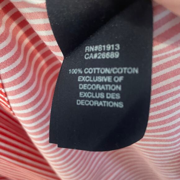 Robert Graham Striped Flip Cuff Shirt Mens Size 2XL Orange & White Cotton Button - Picture 8 of 10